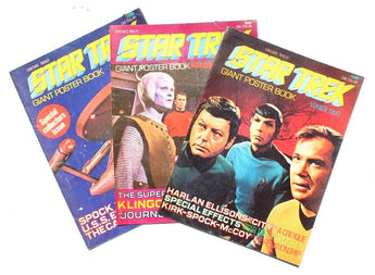 1976 Vintage Lot of 3 Star Trek Voyage One TWO & Four Giant Poster Book