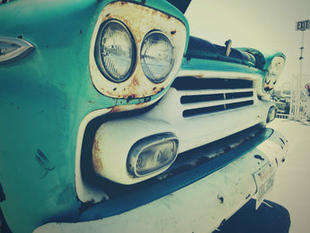 Vtg Rustic 1959 TEAL Chevorlet Ford Fleetside (Hollywood CA) Front Grill Photo