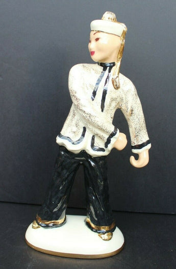 Vtg MCM CALIFORNIA CA Pottery - Hedi Schoop Dancing Asian Man Figurine #79