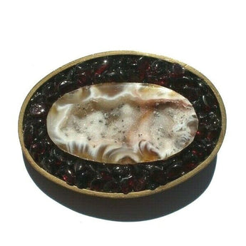 Vtg Western Cowboy Belt Buckle Jewelry (Agate Stone Geode Gemstone) Moose #96