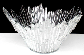 VTG 1960s Revontulet Ice Glass Centerpiece Bowl Tauno Wirkkala Humppila LARGE