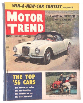 Vtg Hot Rat Rod Car Magazine - August 1956 MOTOR TREND (The Top 56' Cars)