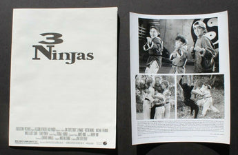 1992 Vintage 3 Nijas Movie Promo T.V. Film Press Kit / Lobby Card Photos