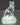 Vintage Glass Sitting Cat Clear Crystal Figurine Curious W/ Base Statue