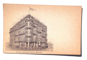 Vintage 1900's Black & White COPLEY SQUARE HOTEL Boston Photo Postcard