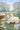 New White Holiday Easter Sheep Fuzzy W/ Flowers On Gead Figurine Room Decor
