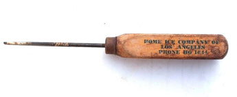 Vintage HOME Ice Pick Advertising "Home Ice Company Of Los Angeles" Ice Cube