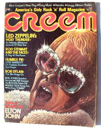 Vintage May 1975 Creem Magazine - Led Zeppelin / Elton John / Rod Stewart