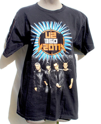 Vintage 2011 US 360 Tour Graphic Tee Black Concert T-Shirt Tee Shirt Medium