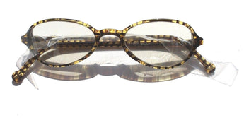 Vtg 2000 L.A. Eyeworks Eyeglasses - Retro BROWN YELLOW Stripped Woolworth 349
