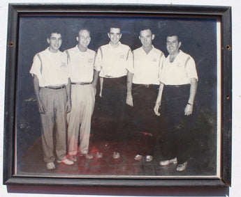 Vintage 1940s Group Of Men A Bowling Team Photo