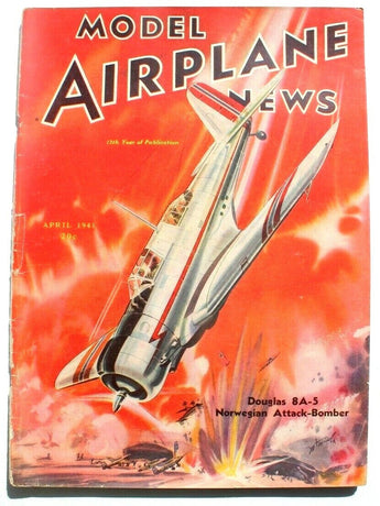 Vtg April 1941 Model Airplane News Aviation Magazine - Douglas 8A-5 Norwegian