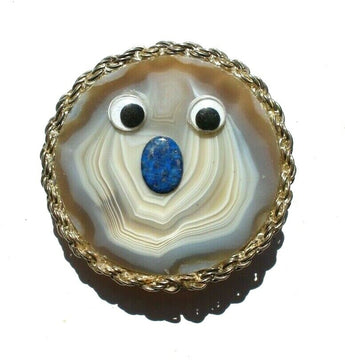 Vtg Western Cowboy Belt Buckle Jewelry (Agate Stone Geode Gemstone Crystal) #128