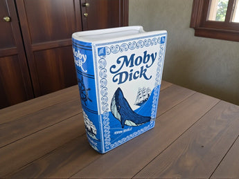 New White And Blue Mody Dick Herman Melville Book Utensil Holder Flower Vase