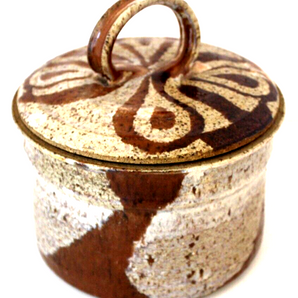 Craig T Roberts Studio Art Pottery Pot SERVING DISH W/ TOP Speckled Signed