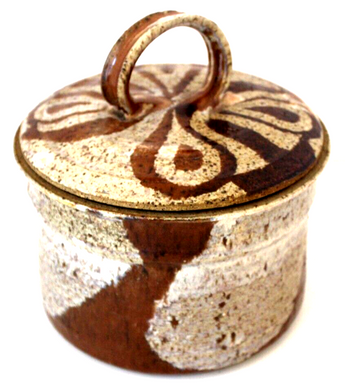 Craig T Roberts Studio Art Pottery Pot SERVING DISH W/ TOP Speckled Signed