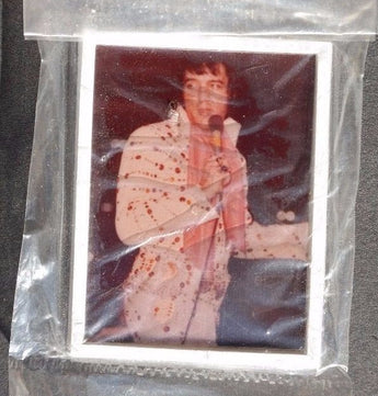 Vintage 1980's Square Refrigerator Elvis Presley Photo Magnet (6)