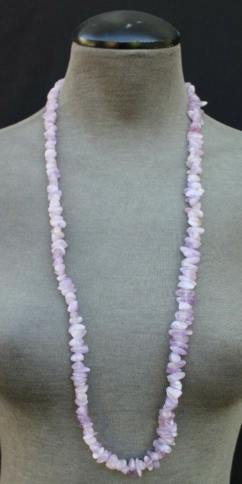 Vintage Purple Gemstone Retro Abstract Long Cocktail Costume Necklace