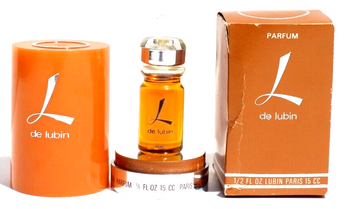 Vintage L de lubin Parfum 1/2 Fl Oz Made in France w/Box & Bottle Holder NOS