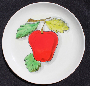 Vintage MANCIOLI ITALY 8.5" RED APPLE Salad / Dinner Plate - RARE