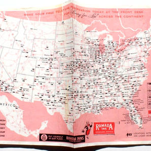 Vintage Ramada Inn Roadside Hotel Restaurant Map Table Place Mat