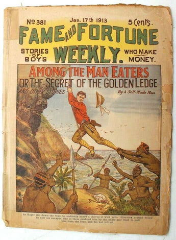 Vtg 1913 Fame & Fortune Weekly Paper Magazine No. 381 (Secret Of Golden Ledge)