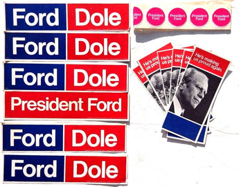 Vtg Lot 1976 Gerald Ford For President & Bob Dole Vice President Bumper Sticker
