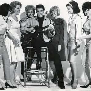 Vtg RARE Black & White Photo Elvis Presley In Roustabout Group Girls Photo #243