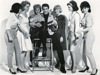 Vtg RARE Black & White Photo Elvis Presley In Roustabout Group Girls Photo #243