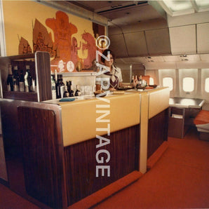 Vtg 1970s Airline Airplane Advertising Inside Passengers Aircraft Photo #2046