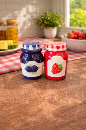 New Blueberry & Strawberry Jam Breakfast Salt & Pepper Shakers Party Dinning Set