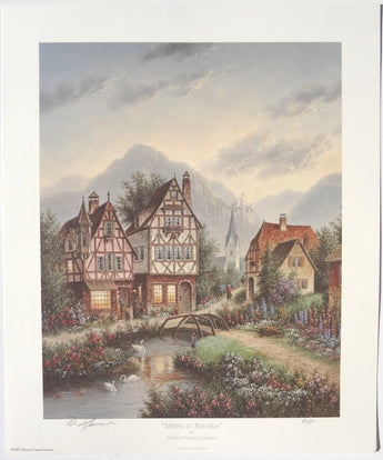 1991 DENNIS LEWAN "Spring In Bavaria" Hand Signed Lithograph Print 10X12 8/8