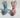 Vintage Girl / Boy Pink Blue Funny Easter Bunny Salt and Pepper Shakers Set