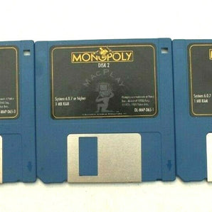 3 Vtg 1985 Monopoly Video Game For Mac Play Floppy Discs (Complete Set)