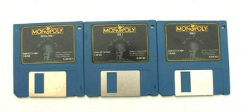 3 Vtg 1985 Monopoly Video Game For Mac Play Floppy Discs (Complete Set)