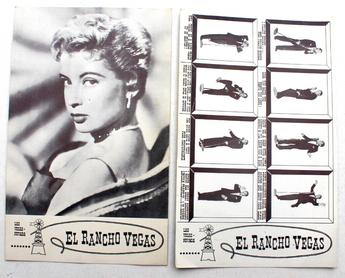 2 Vtg El Rancho Vegas Hotel Joe E Lewis Gloria DeHaven Postcard Las Vegas Nevada
