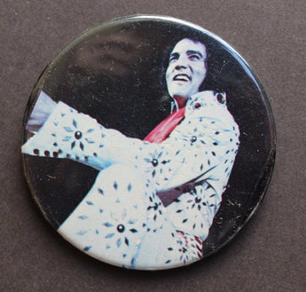 Vtg 1970's Badge -A-Minit Elvis Presley The King Of Rock & Roll Pin Pinback #6