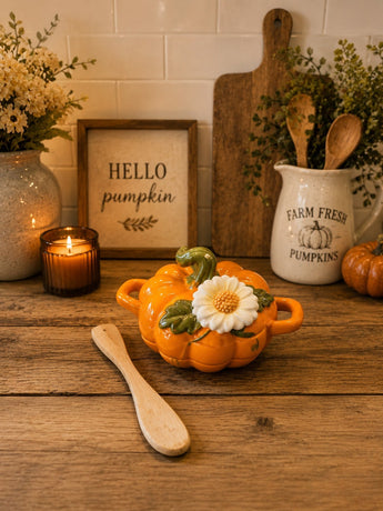 New Orange Pumpkin& Vine Mini Baker W/ Spreader Party BBQ Kitchen