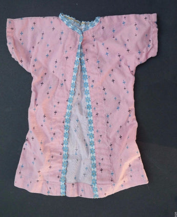 Vintage 1960's Pink W/ Flower Trim Swing Coat Doll Play Clothes / Clothing