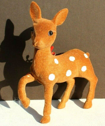 Standing Reindeer Fuzzy Elk Deer Figurine Christmas Tree Ornaments Home Decor
