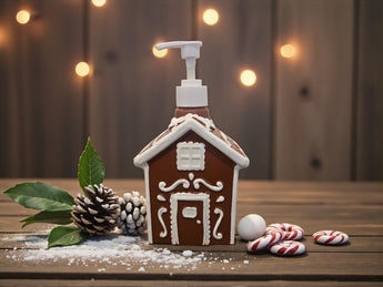 New Brown Gingerbread House Christmas Holiday Soap Dispenser Decoration