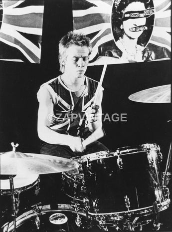 Vintage Paul Cook From The Sex Pistols On Stage Drumming Photo #2362