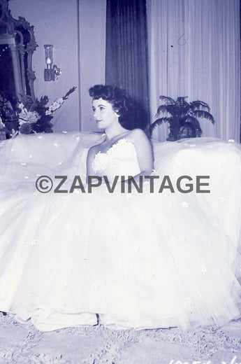 Vtg B&W Portrait Elizabeth Taylor Edith Head Designer Wedding Dress Photo