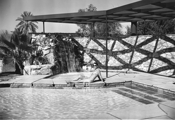 Vintage 1950s Girl At Pool Landscape Architecture Pool Photo / Picture #2746