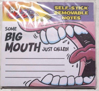 Vtg Some Big Mouth Jusat Called Funny Gag Gift Joke Desk Office Sticky Notepad