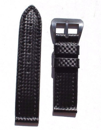 NEW Custom Carbon Fiber Apple Watch (fits 42mm) Strap / Band - Black 24mm lug
