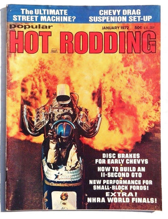 Vtg Hot Rat Rod Car Magazine - January 1972 POPULAR HOT RODDING (Chevy Drag)