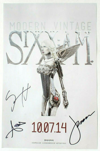 SIXX:A.M Modern Ltd Ed Tour 10/17/2014 Autographed Signed Poster