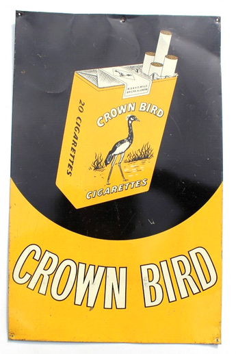 Vintage Metal Crown Bird Cigarettes Smoking Advertising Sign