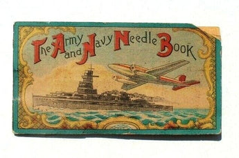Antique Vtg Needle Book Sample Case Advertising The Army Navy Battle Ship